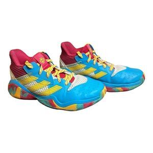 Adidas Harden Stepback J Shoes Big Boy Size 7/Big Girl 8 Cyan Solar Gold Sneaker